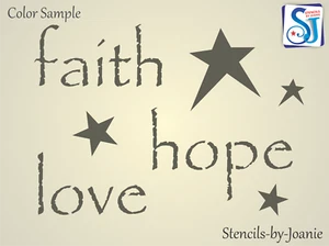 Faith Stencil Hope Love Stars Primitive Rustic Country Home DIY Craft Signs - Picture 1 of 9
