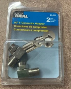 Ideal 85-070 Coaxial Adapter Type F Female End A Type F Male End B 90 Deg Bod - Picture 1 of 2