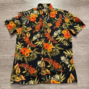 Zara Man Shirt Small Floral Cotton Hawaiin Costal Short Sleeve Button Up Slim - Picture 1 of 8