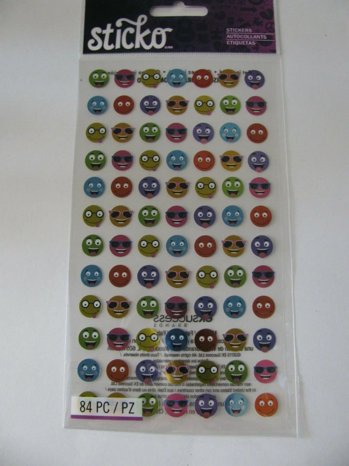 Pegatinas Sticko caras sonrientes 84 piezas nuevas en paquete  Foto 1 de 1