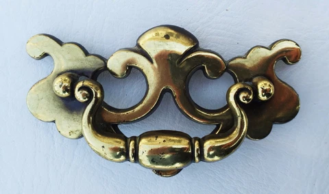 Vintage Brass KBC Antique Hardware Chippendale drawer pull handle...3" centers Cover