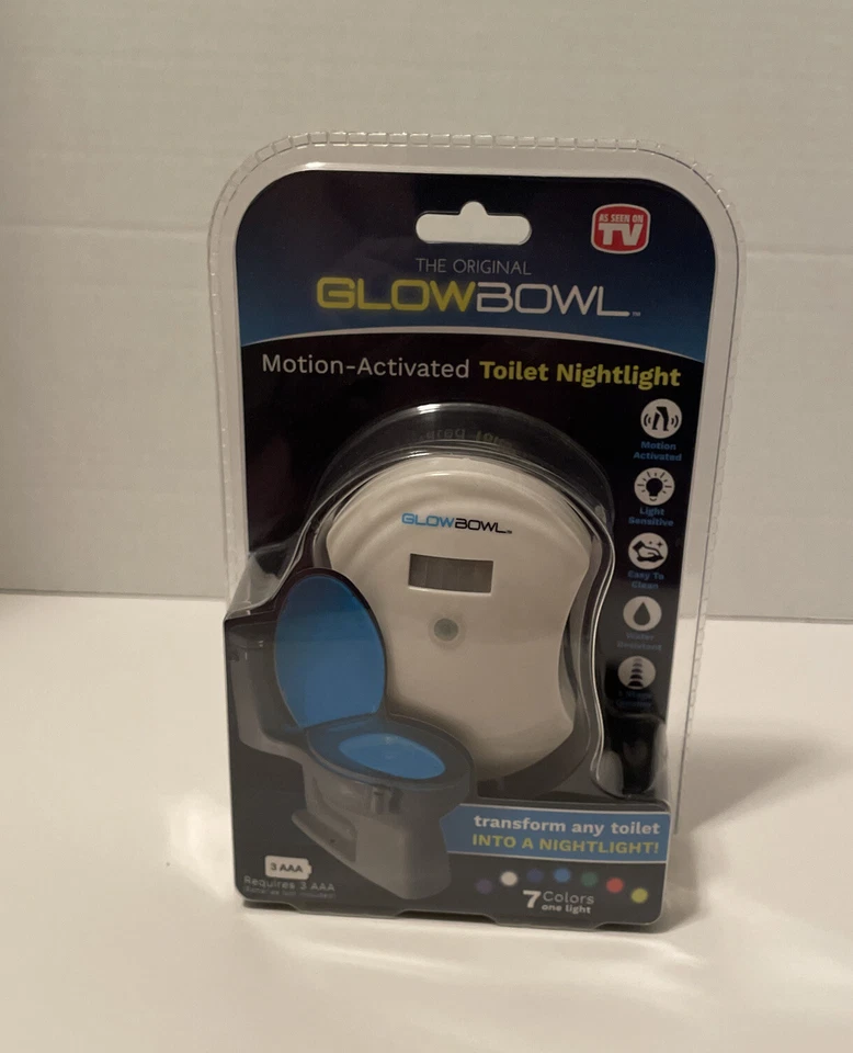 Illumibowl Glow Bowl Inodoro Activado por Movimiento Luz Nocturna 7 Colores Tren para Orinar NUEVO Foto 1 de 4