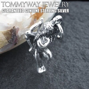 Genuine 925 Sterling Silver Cupid Eras Baby Angel w/ Bow & Arrow Charm - Picture 1 of 3