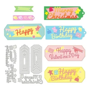 Labels Letter Metal Cutting Dies Scrapbooking Embossing Paper Card Craft Stencil - Picture 1 of 6