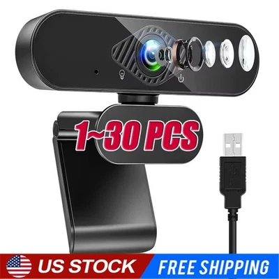 1080P Full HD USB Webcam for PC Desktop,Laptop Web Camera with Microphone LOT - Image 1 of 4