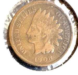 1908 indian head cent F - Picture 1 of 2