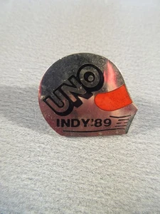 Pin de solapa en forma de casco Indy 500 1989 UNO - Imagen 1 de 2