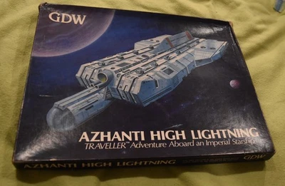 Azhanti High Lightning de GDW 1980. SIN PERFORAR Completo con Ambos Libros, Caja Abierta Foto 1 de 4