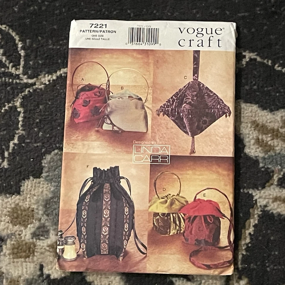 Handbags Craft Sewing Pattern Shaped Clutch Purse Linda Carr Vintage 1999 Y2K UC - Image 1 of 4