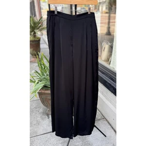 YAITTE Size 12 Black Silk Straight Leg Pants New w/Tags - Picture 1 of 9