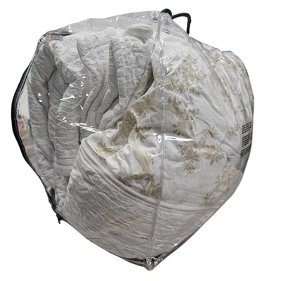 Juego completo de ropa de cama Beddy's Mallory Luxe con cremallera y cremallera blanco todo algodón Foto 1 de 4