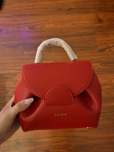 POLENE Handbag 2 Way Numero Un Nano Leather Red - Flash Shipping - Picture 1 of 2