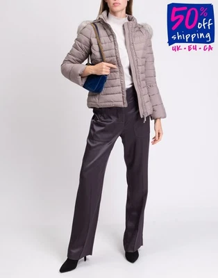 RRP€280 NENETTE By SILVIA GUARNIERI Quilted Jacket US6 IT42 M Faux Fur Trim - Image 1 of 4