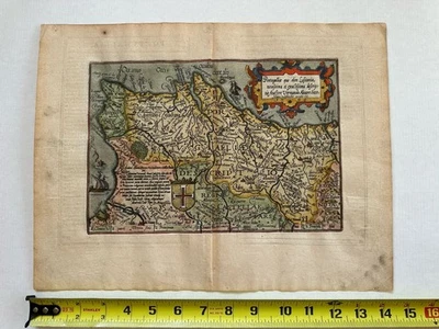 Johann Bussemacher 1600 Copper Engraved Map of Portugal. - Image 1 of 4