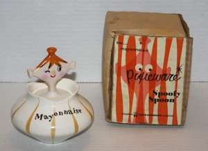 NEW Vintage 1959 Holt Howard Pixieware Mayonnaise Spoofy Spoon Condiment Jar NIB - Picture 1 of 14