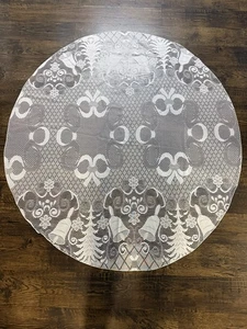 WEIHNACHTEN Glocken SPITZE TISCHDECKE weiß 71" rund gebraucht rund Tischdecke weiß - Bild 1 von 4