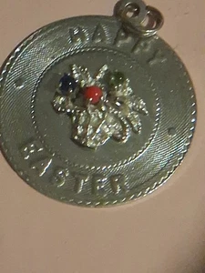 Vintage 70er TC Sterling Silber Schmuck Charm Frohe Ostern Anhänger  - Bild 1 von 9