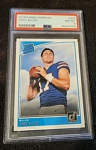 2018 Panini Donruss - Rated Rookie #304 Josh Allen (RC) PSA 8 MVP - Picture 1 of 2