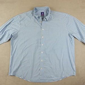 Johnnie-O Shirt Mens 2XL Blue White Gingham Button Down Prep-Formance Gulf Blue - Picture 1 of 24