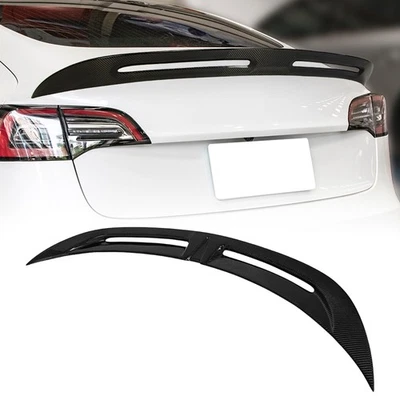 Alerón de maletero de fibra de carbono real para Tesla Model 3 2017-2023 turbo alerón trasero Foto 1 de 4