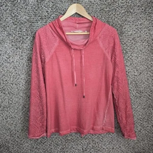 Soft Surroundings Top Womens Small Pink Leave Sleeve Cowl Neck Casual - Picture 1 of 7