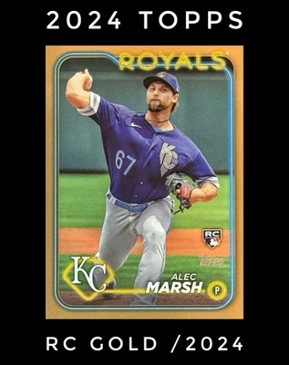 Alec Marsh 2024 Topps Series 1 163 Gold /2024 RC Kansas City Royals - Image 1 of 4