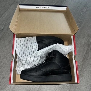 FILA Woman’s A-High Triple Black Faux Leather Shoes Sneakers Size 8 - Picture 1 of 6