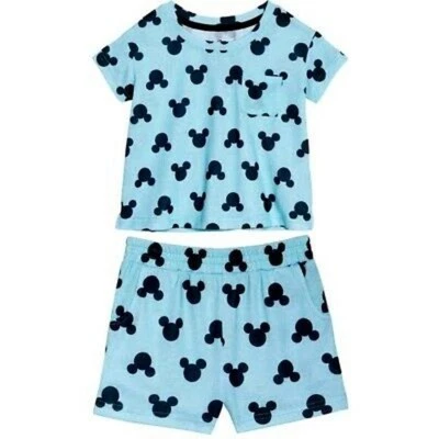 Disney Niños 2 Piezas PJ Shorts Set, Mickey Mouse, Azul Foto 1 de 3
