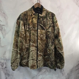 Habit Jacket Mens Large Camo Fleece Hunting Coat Zip Woodland Forest Quiet - Picture 1 of 12