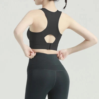 Sports Bra Women Full Support High Impact Racerback Crop Top Underwear *Black S* - Image 1 of 4