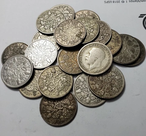 ONE(1) X UK 6P 50% SILVER SIX PENCE KING EDWARD V 1928-1936 FOREIGN WORLD OAK Cover