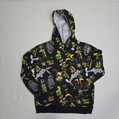 Looney Tunes Boys Full Zip Hoodie Size 18-20 Black Sweatshirt Long Sleeve - Image 1 of 4