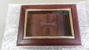 1329M Vintage Spalding 2 Deck Spielkartenhalter Holz aufklappbar mit Glasfenster TAIWAN - Bild 1 von 8