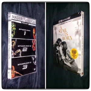 SPIDER-MAN LA TRILOGIA 3 DVD + A STAR IS BORN 2 BLU-RAY - LEGGI LA DESCRIZIONE - - Foto 1 di 1