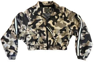 New Guess Los Angeles Cropped Camouflage Windbreaker Size Small - Picture 1 of 8