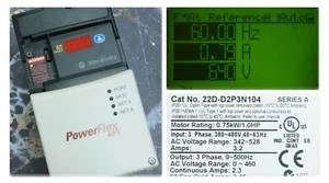 Bajo Horas Allen-Bradley 22D-D2P3N104 PowerFlex40P FRN:2.01 Serie A Probado  - Imagen 1 de 10