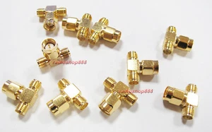 10pcs x T type SMA male to 2 double female RF Antenna Adapter S672 - Picture 1 of 1