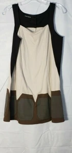 Charles Chang-lima nude /brown sleeveless shift dress 6 - Picture 1 of 9