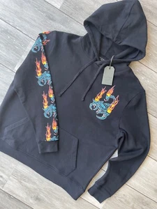 ALL SAINTS JET BLACK "STINGER" OTH HOODY SWEATSHIRT TOP - M L XL - NEW & TAGS - Picture 1 of 12