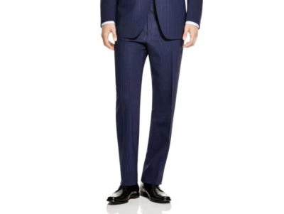$950 Canali Men'S Classic Fit Blue Striped Dress Pants Trousers Italy 37w 32l - Image 1 of 3