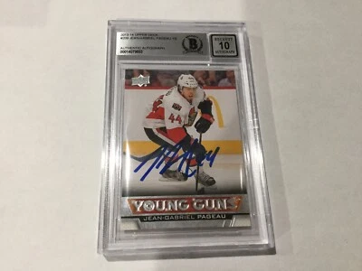 Jean Gabriel JG Pageau Signed UD Young Guns Card Slabbed Beckett BAS COA b - Image 1 of 2
