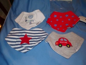 NUEVO PAQUETE DE 4 BABEROS LIMEBABY pañuelo bebé muy lindos niños B702 - Imagen 1 de 3
