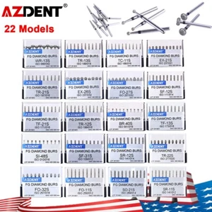 100Pcs AZDENT Dental Diamond Burs FG Super Coarse Burs for High Speed Handpiece - Picture 1 of 56