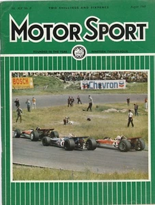 MOTOR SPORT MAGAZINE FROM ENGLAND,AUGUST 1969 RINDT & STEWART AT ZANDVOORT COVER - Picture 1 of 2