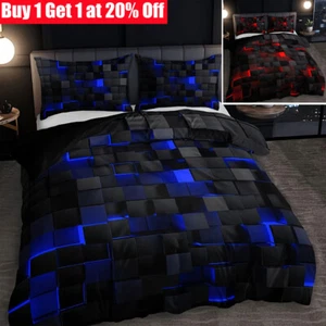 Reversible Duvet Quilt Cover Bedding Set Single Double King Size With Pillowcase - Picture 1 of 14