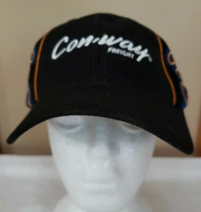 New Conway Freight Baseball Hat Colin Braun #6 NASCAR Racing Flames Black Navy - Picture 1 of 5