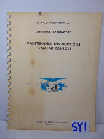 AMDESK LANGUAGE LABORATORY BOOK PERMALAB CONSOLE MAINTENANCE AMERICAN DESK Cover