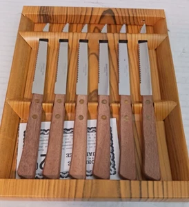 Mid Centuy Yorkville 6 Piece Steak Knife Set - NOS - In Original Box FREE SHIP - Picture 1 of 4