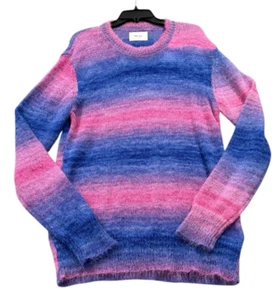 NEW NN07 Men's Brady Alpaca Mohair Wool Crewneck Sweater Pink/Blue Size Medium - Picture 1 of 3