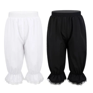 Girls Bloomers Loose Leg Lace Trim Pettipants Vintage Pioneer Peasant Costume - Picture 1 of 45